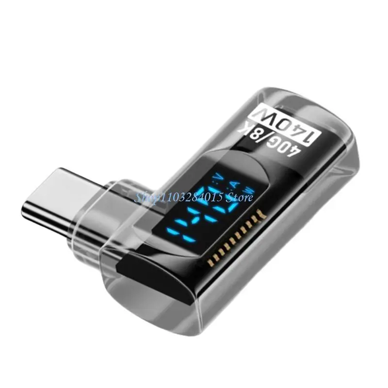 R6FF Type C Quick Charging Adapter Connector, 140W Power, 40Gbps High Speed Data & Video, Portable for Home and Business Use
