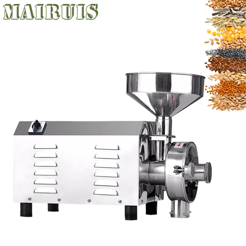 Electric Grain Grinder Commercial Grinding Machine For Dry Grain Soybean Corn Spice Herb Coffee Bean Wheat Rice