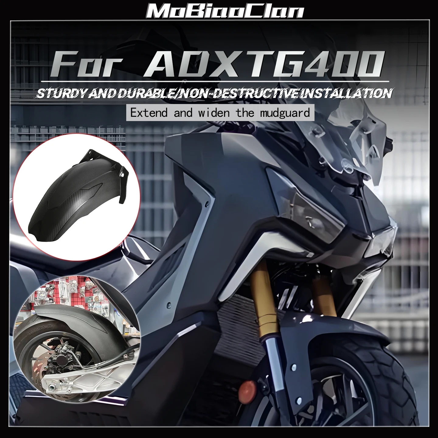 

Motorcycle Rear Wheel Extended Fender Splash Protector Rear Tire Extension Hugger Mudguard For SYM ADXTG 400 ADXTG400 2024 2025