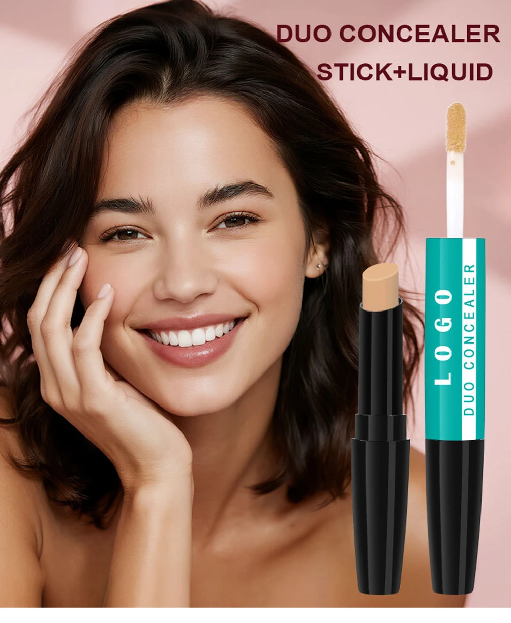 10-color Private Label Liquid Concealer Stick Custom Logo Double-ended Concealer Pen Matte Modify Oil-control Natural Makeup