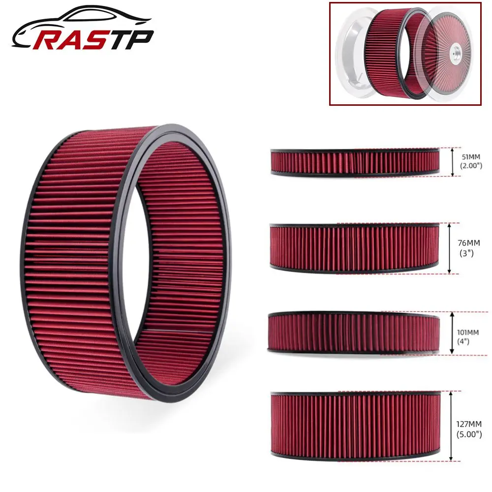 

RASTP-Universal High Flow 2"/ 3"/ 4"/5"Air Cleaner Filter Replacement Element For 14" Round Air Cleaner Set SBC BBC OFI149