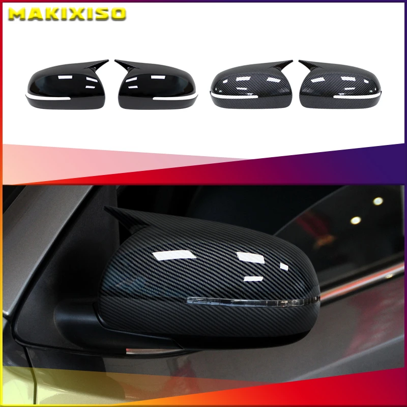 Auto Rückspiegel Abdeckung Trim Rückspiegel Kappe Gehäuse Aufkleber Dekoration Für Kia Forte K3 Cerato 2010-2018 ABS Carbon faser