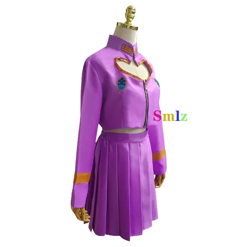 Bizarre Adventure Cosplay Anime JoJo's Costume Outfits Day Giovanna Cosplay Purple Love Top Skirt Set