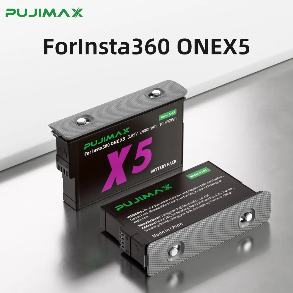 

PUJIMAX 2800mAh PJ-X5 For Insta360 ONE X5 Rechargeable Battery + 2-Slots Box Charger For Insta360 ONE Camera Accessories