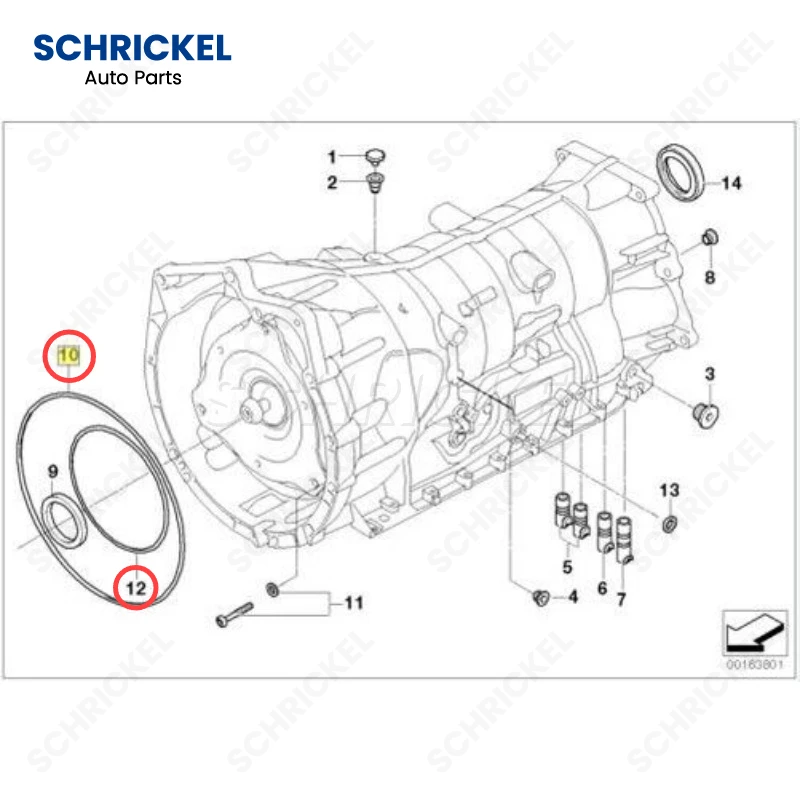 2pcs/set Automatic Transmission Oil Pump Seal O-Ring Gasket 7536355 24317536355 24201217321 For BMW GA6HP19 6HP19 ZF6HP19