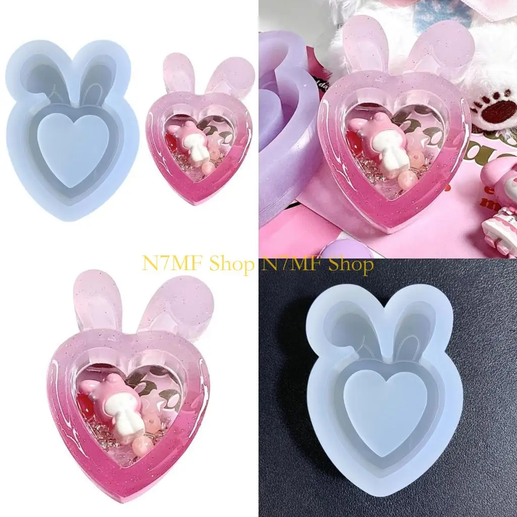 

N7MF Маленькие кроличьи уши украшения украшения силиконовой формы подвеска