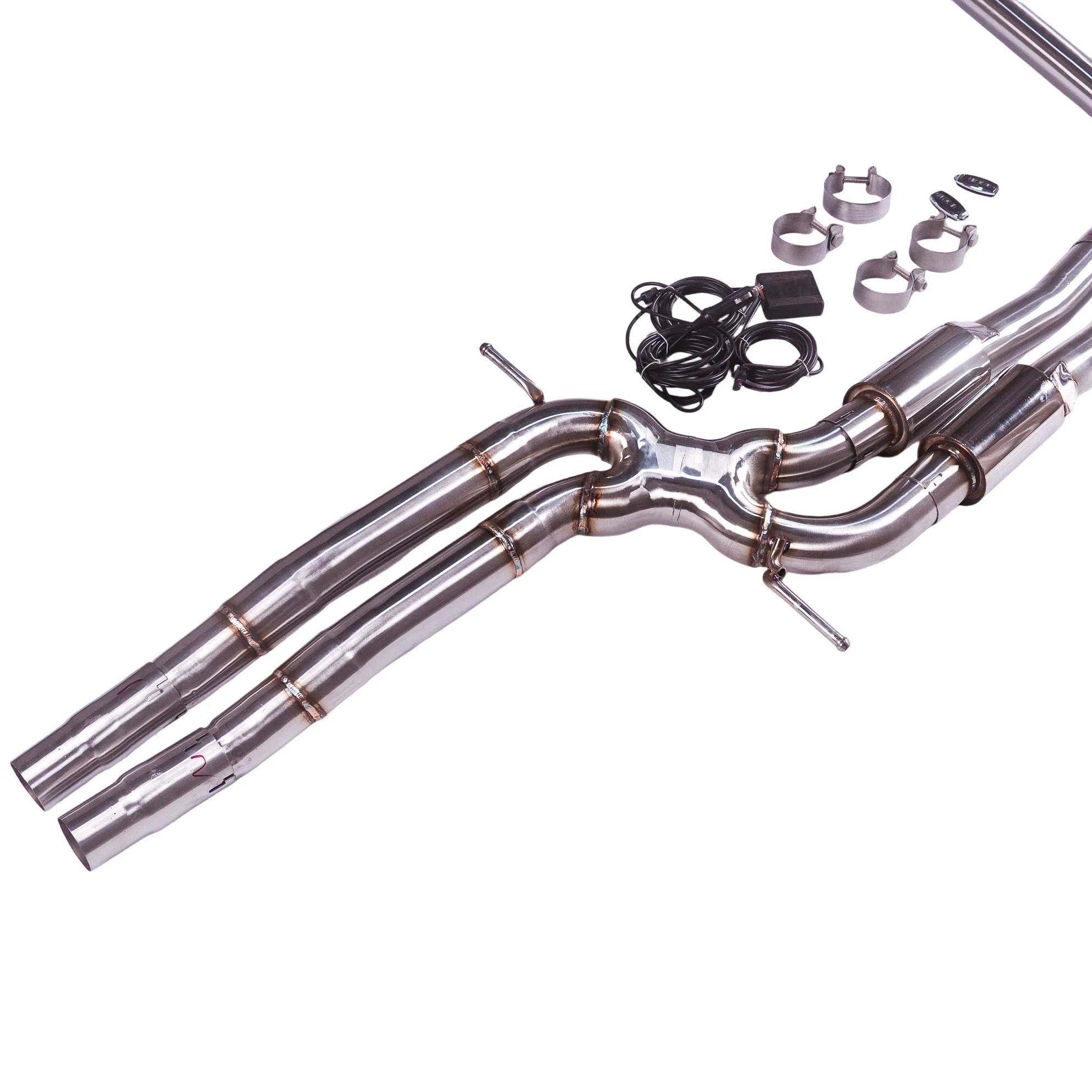 

Выхлоп GFC/подходит для Audi A6 2.5L 3.0T V6 Catback 09-18 годов, клапан из нержавеющей стали, глушитель с двойным выходом