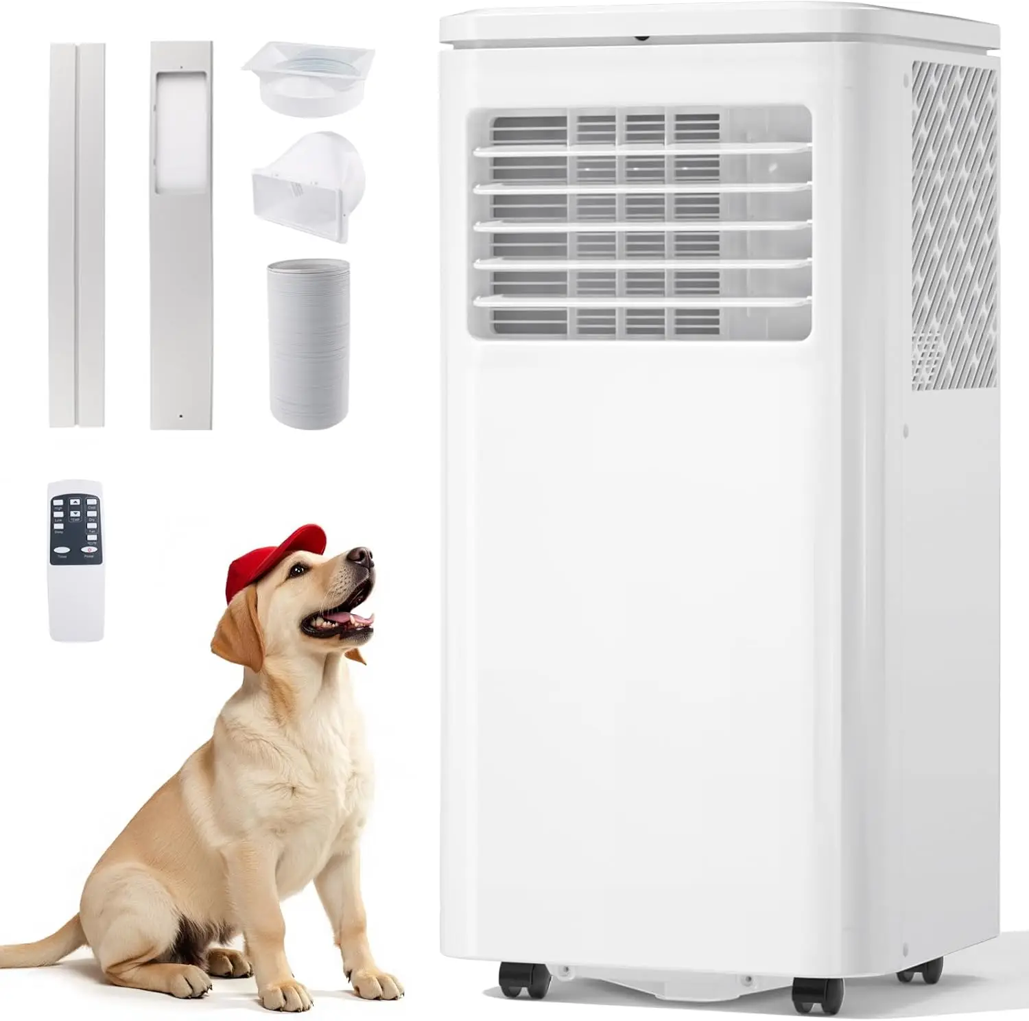 

10000 BTU Portable Air Conditioner with Remote, 4 Modes Cooling, Fan, Dehumidifier, Sleep Mode, 2Speeds, 24H Timer, Window