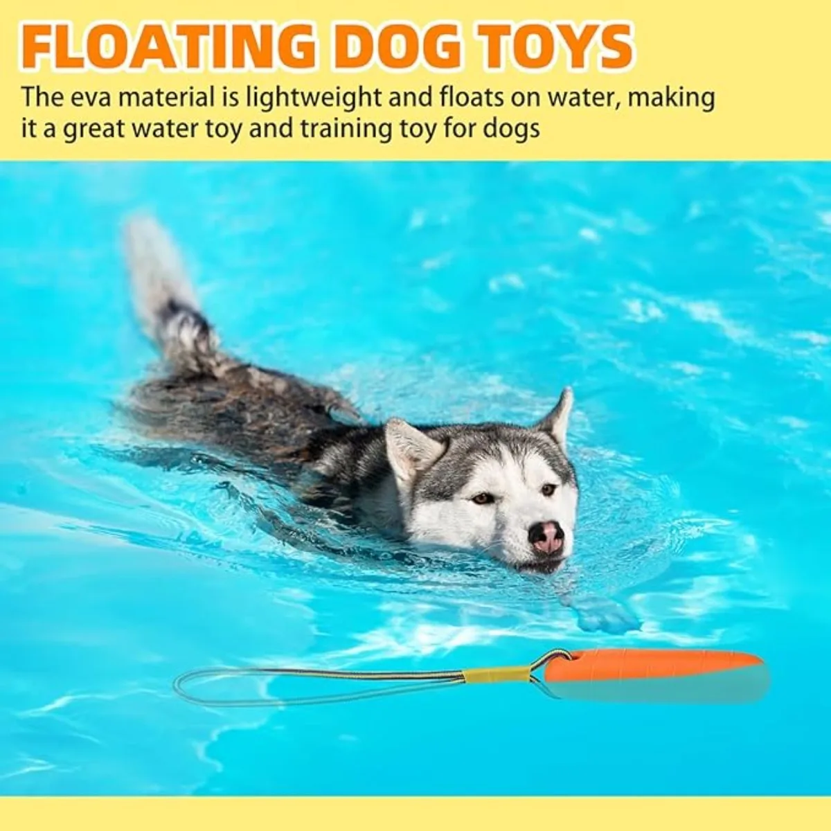 2PCS Dog Water Floating Toys 8.66inch EVA Interactive Training Bumpers with for Summer Outdoor Swimming Pool Pet
