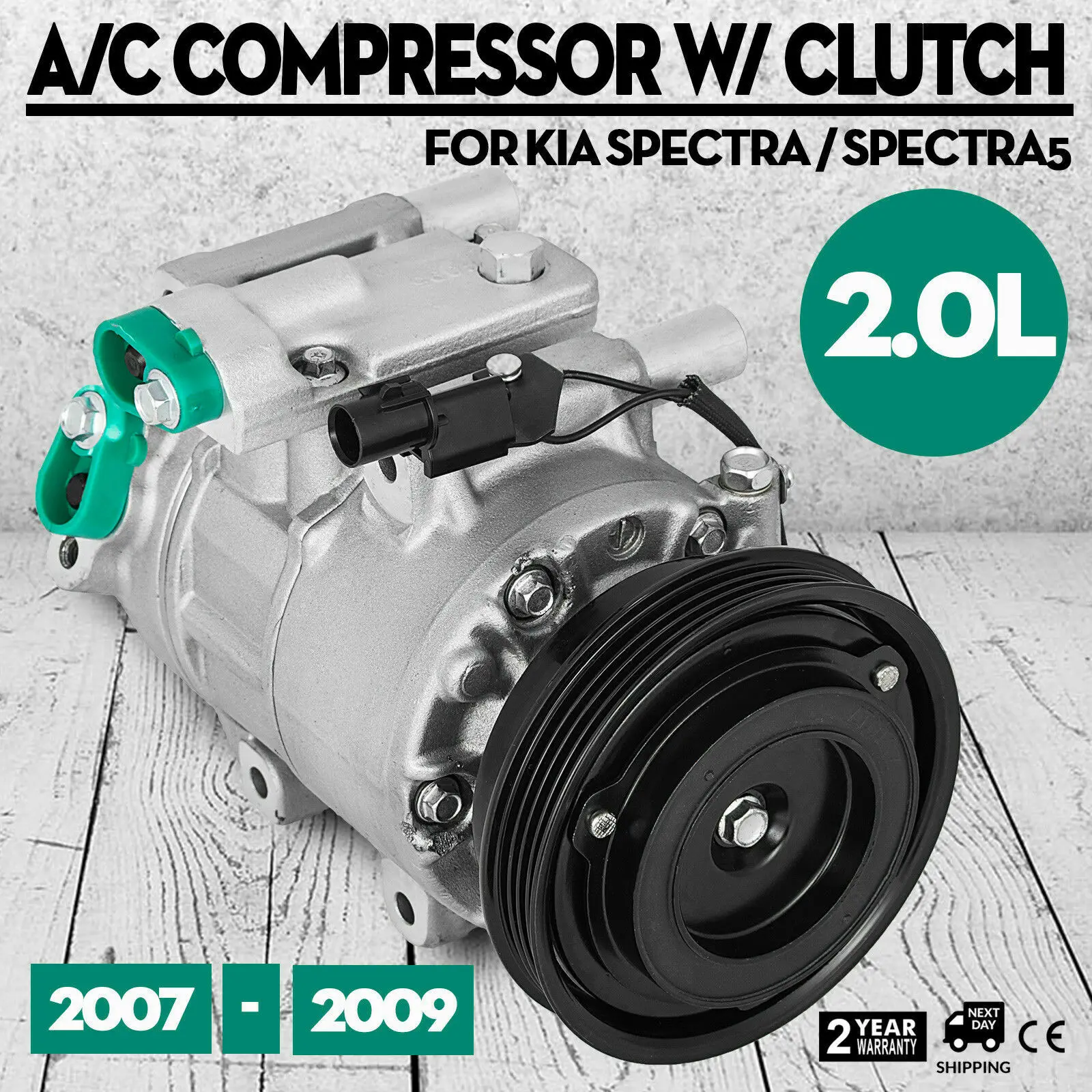 

A/C AC Air Conditioner Compressor with Clutch For Kia Spectra 2.0L 2007-2009 Kia Spectra5 2.0L 2007-2009 CO10984C 158350