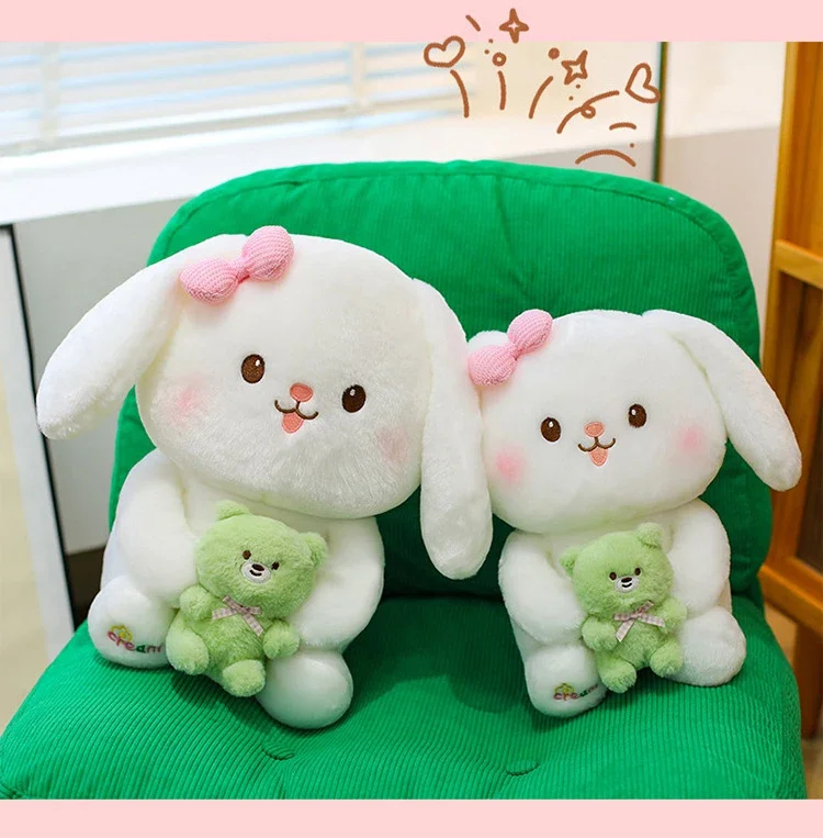 

Плюшевая игрушка-кролик Hug Bear: милый мягкий кролик с висячими ушками, подушка для сна, подарок для девочек, декор для дома