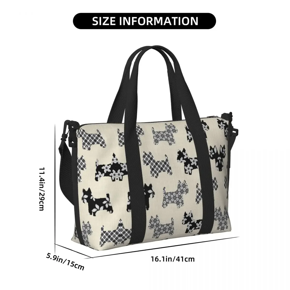 Пользовательские Westies Dog Groceries Tote Сумка для покупок Женская большая вместительная хайленд-терьер Пляжные дорожные сумки для спортзала