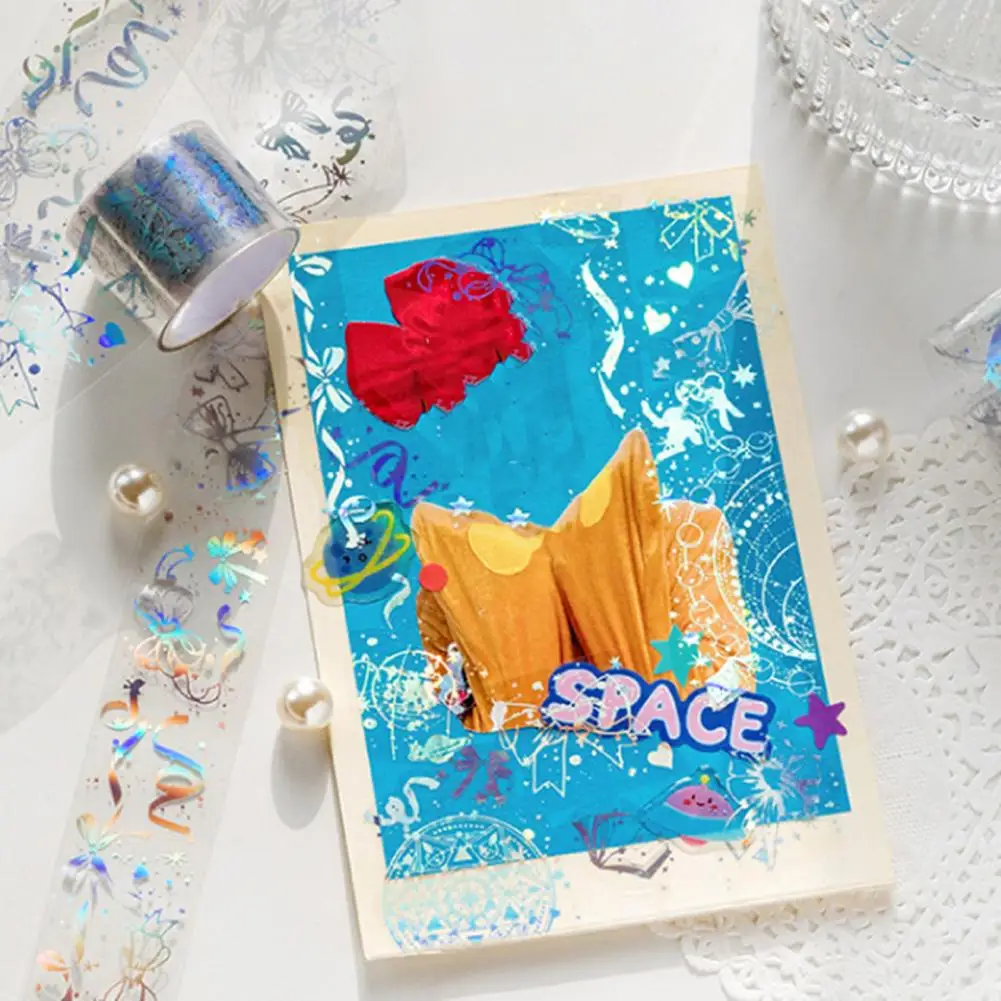 Free Cut Reliable Moon Pattern Transparent Tape Photo Album Decoration School Use