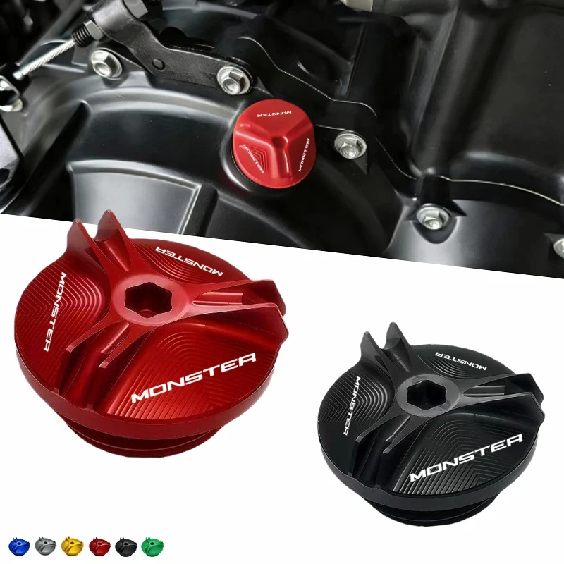 Tapones de protección para la tapa del aceite del motor y la tapa del depósito de combustible para Ducati Monster 937 950 SP, Monster 821 1200 S, 696, 795, 797