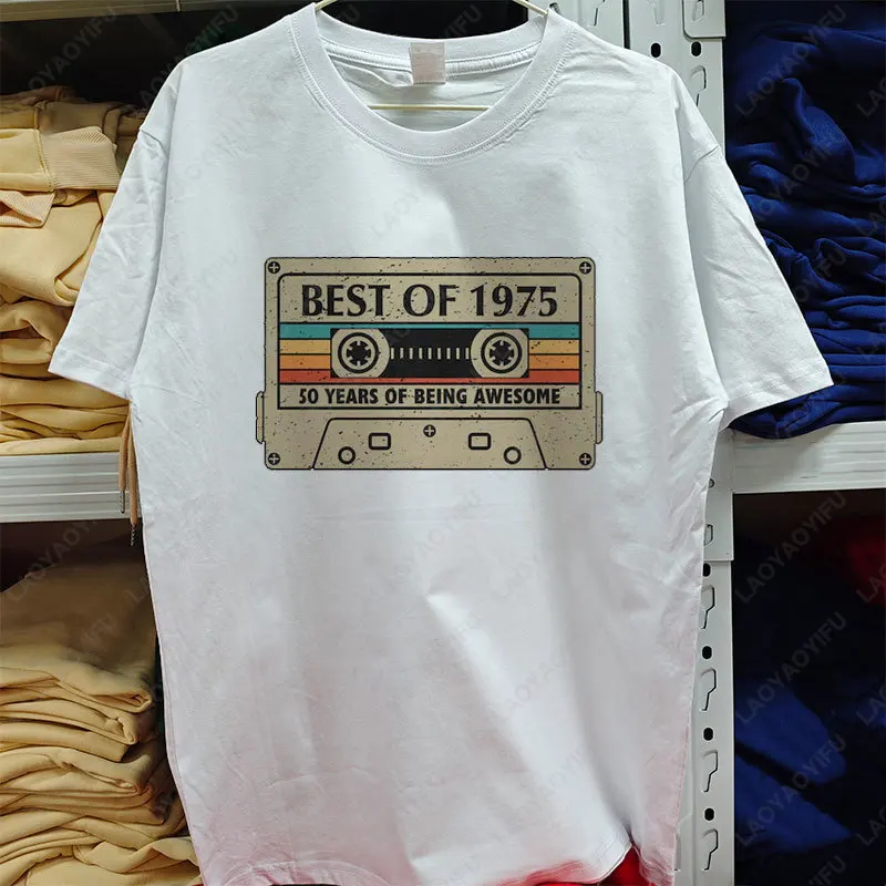 

Винтажная рубашка на 50-летний день рождения Best of 1975 года. Мужские футболки 50 лет быть потрясающей футболки. Повседневные хлопковые топы унисекс с короткими рукавами.