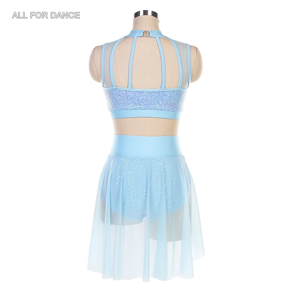 25028 السماء الزرقاء 2 في واحد Squin دنة صد فستان الباليه الكبار الفتيات الباليه وأزياء رقص غنائية ومعاصرة #3