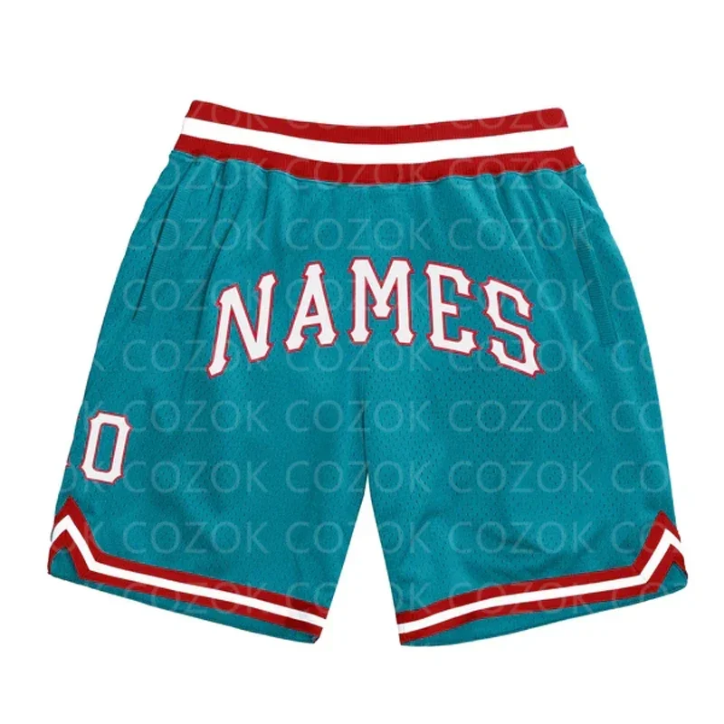 

Custom Blue Green Red Authentic Basketball Shorts 3D Printed Men Shorts Your Name Mumber Quick Drying Beach Shorts