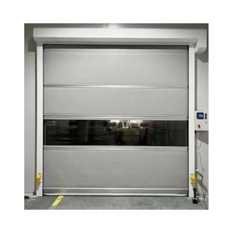 Customization Automatic Industrial High Speed PVC Modern Fire Prevention Rolling Door With Clear Transparent Fabric Window
