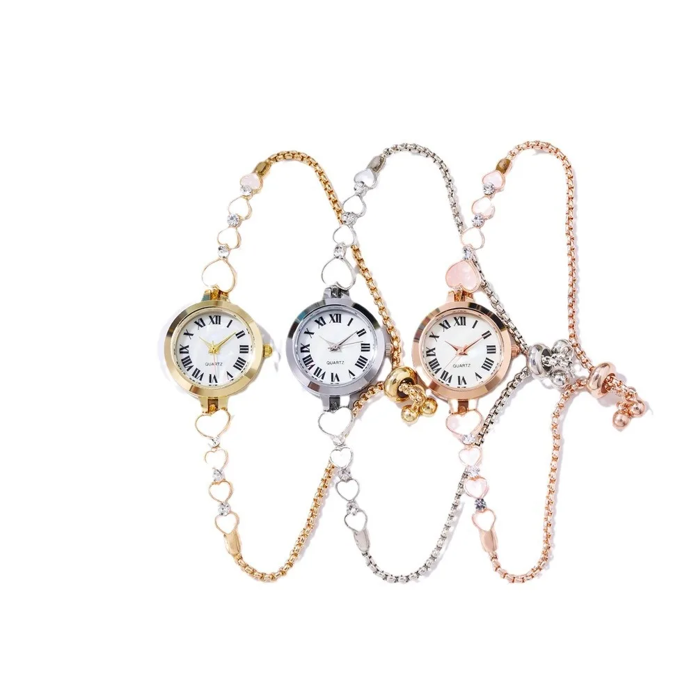 

Женские часы-браслет с инкрустацией глазурью Love, женские часы с римскими цифрами и темпераментом