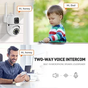 Camera giám sát không dây, WiFi, IP, bảo vệ an toàn, ống kính đôi, màn hình đôi, màn hình bên trong, phạm vi tự động, CCTV PTZ, V380 Pro 10 Doanh thu chính Màn hình không dây đôi - №10
