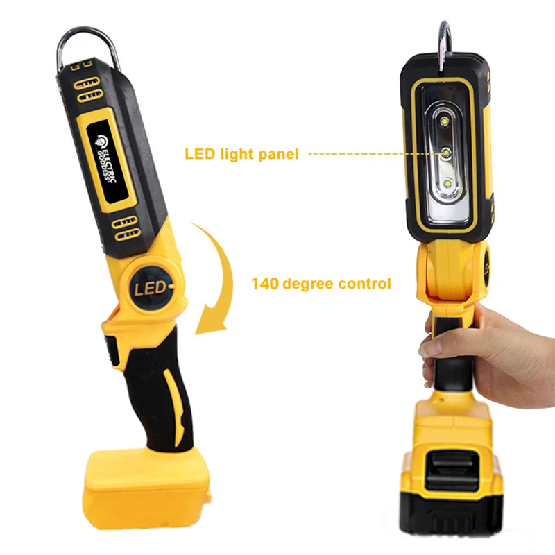 Cordless Outdoor 캠핑 LED Flashlight Portable Work Light Lighting Tool Light Camping Light With dewalt 20V Lithium Battery