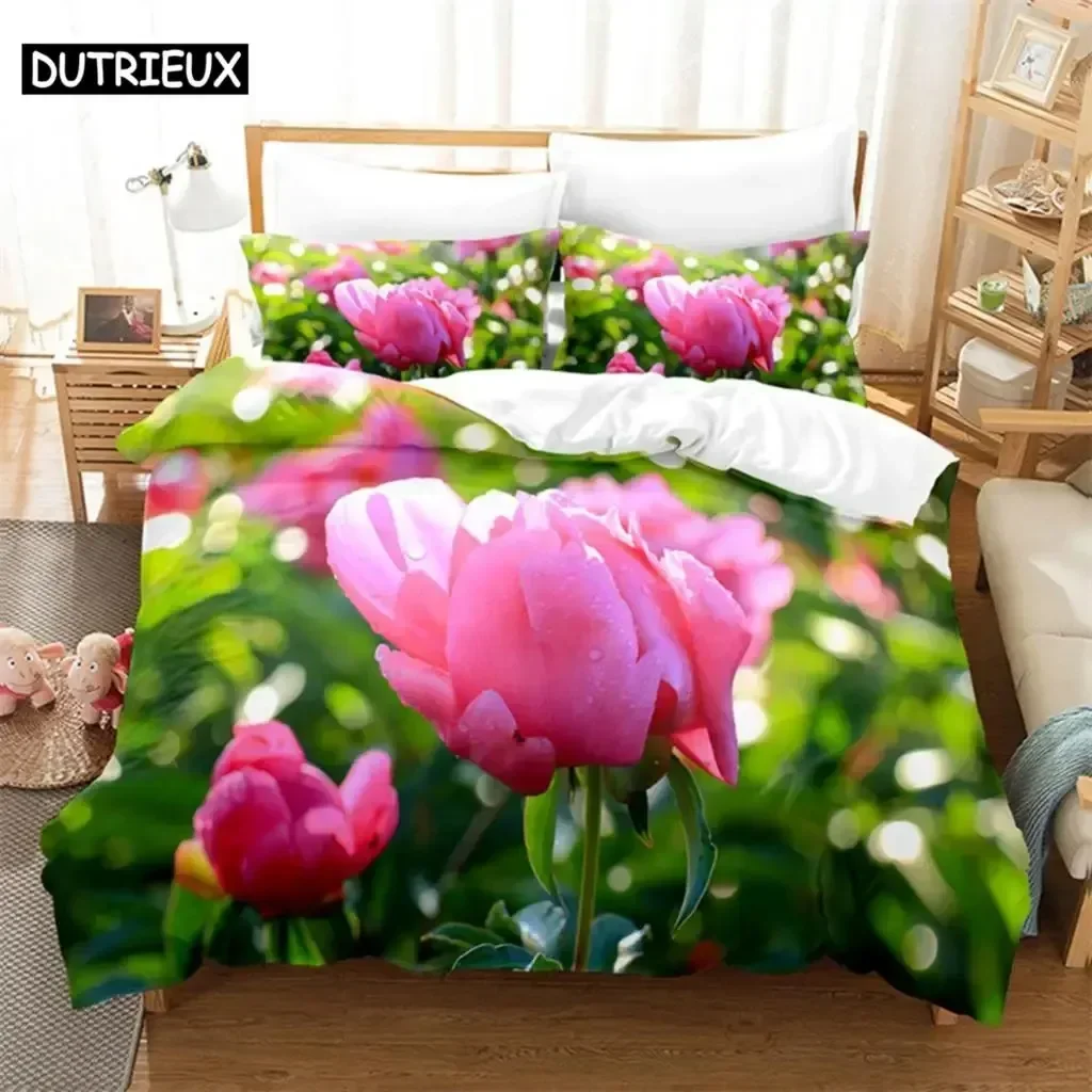 Tulip Scenery Queen Supplies Set Duvet Cover Set Bedding Sets For Adults Bed With Pillowcases No Filling Luxury Birthday Gifts