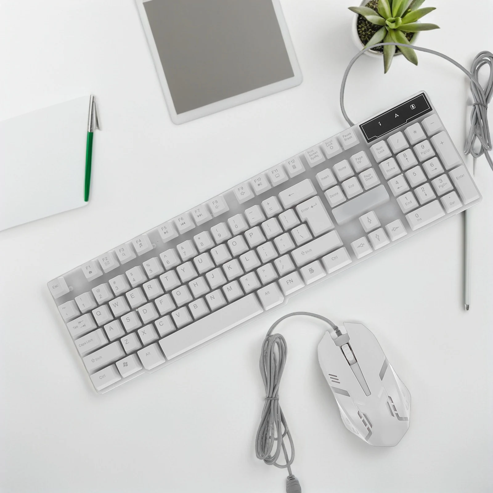 

Backlit Usb Keyboard Gaming Computer Ergonomic Keycaps Durable Long Time Use Desktop Laptop Simple Design Gift Choice Touch