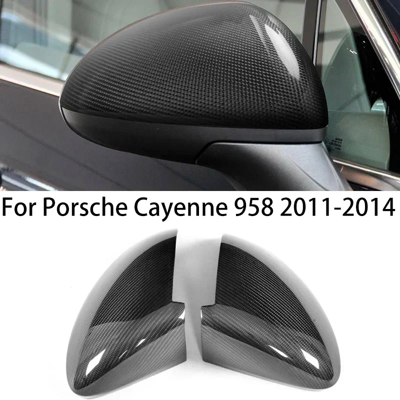 

Upgrade Real Carbon Fiber For Porsche Cayenne 958 2011-2014 Car Rear View Side Mirror Covers Caps Trim Add On Style Accessories