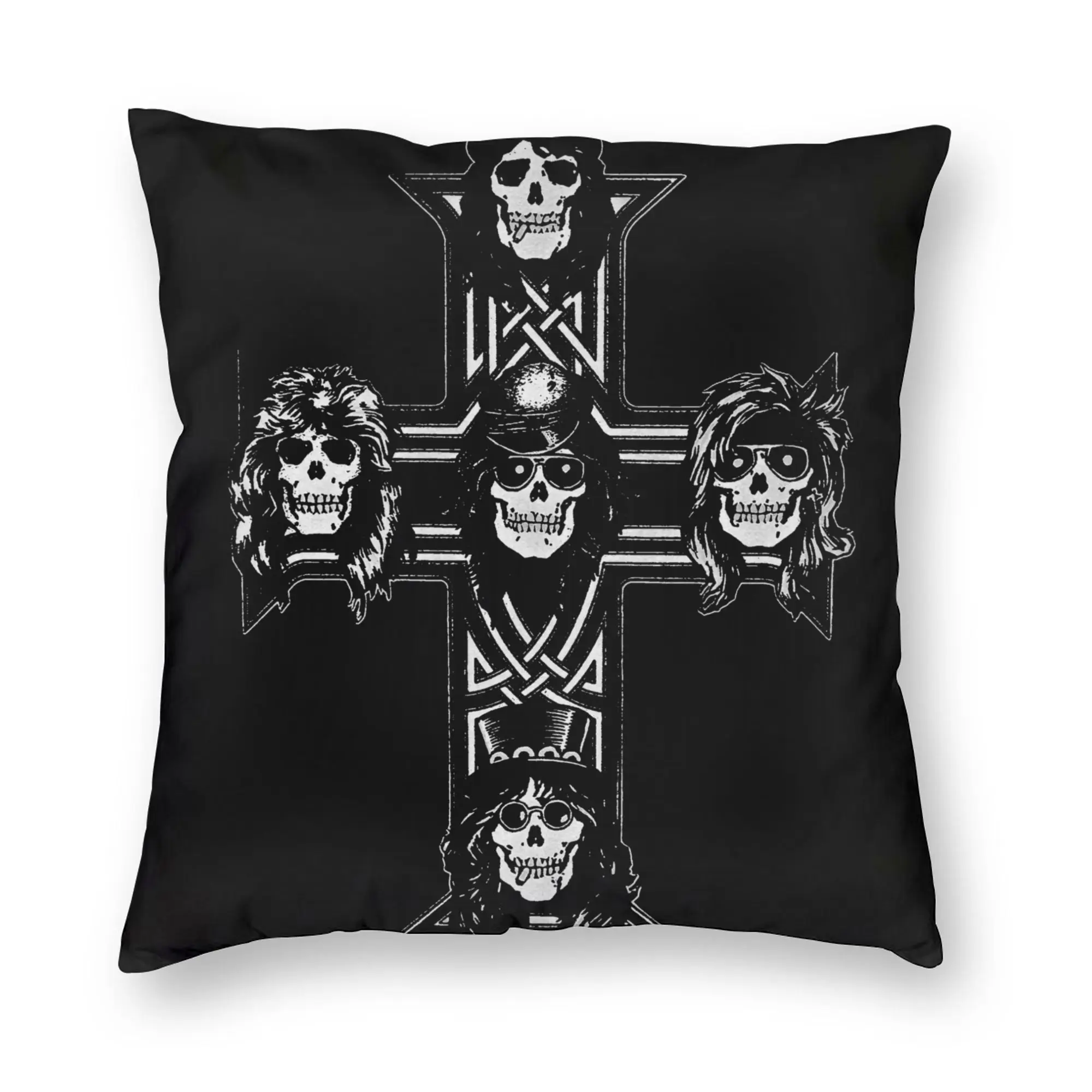 Rock Music Band G-Guns N Roses Pillowcase Soft Polyester Cushion Cover Gift  Throw Pillow Case Cover Car Zipper 45X45cm