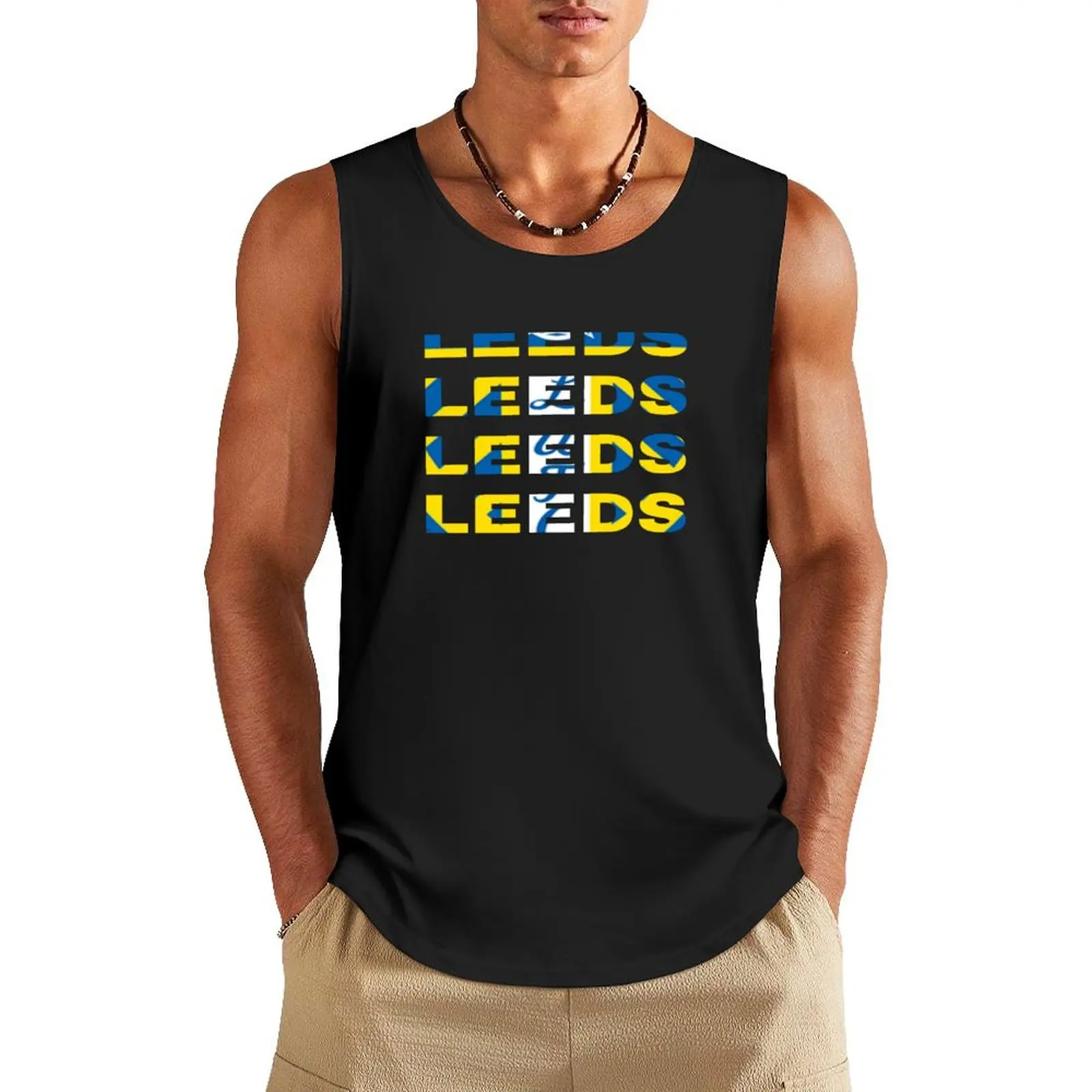 LeedsWith LOGO Tank Top best selling products gym clothing men bodybuilding t-shirt