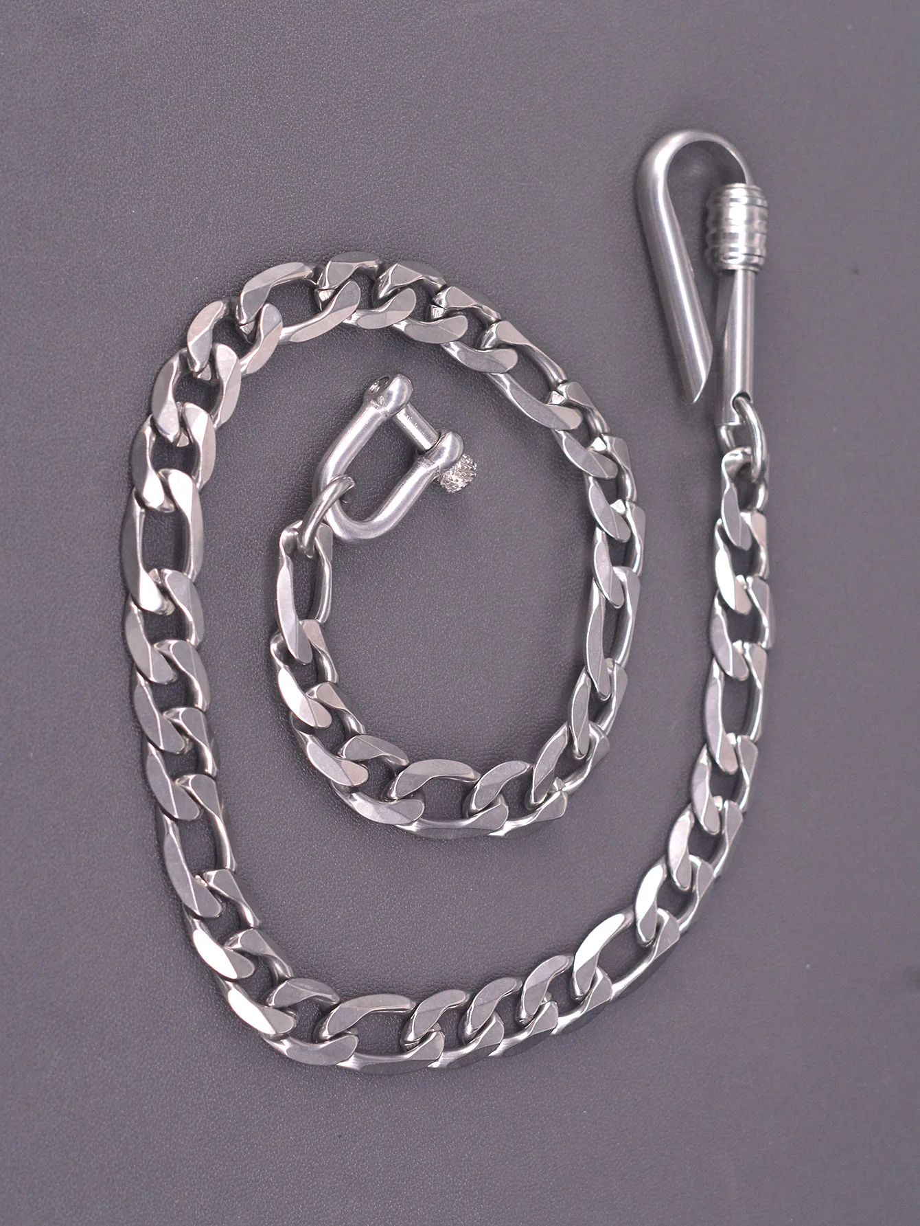304 Stainless Steel Chain Necklace Choker with Belt Clip Hook for Street Dancer Jeans Decoration Fashion Accessory
