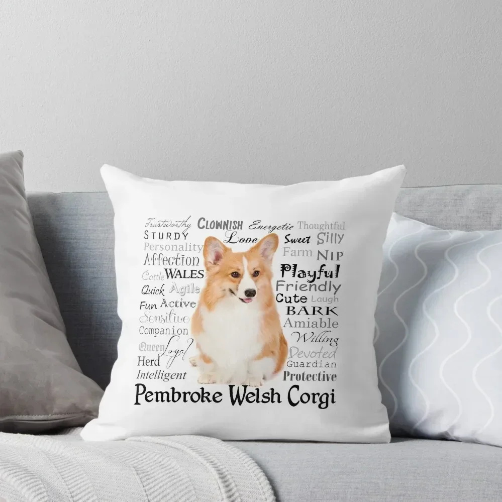 

Corgi Traits Throw Pillow Decorative pillow case Cusions Cover christmas cushions covers pillow