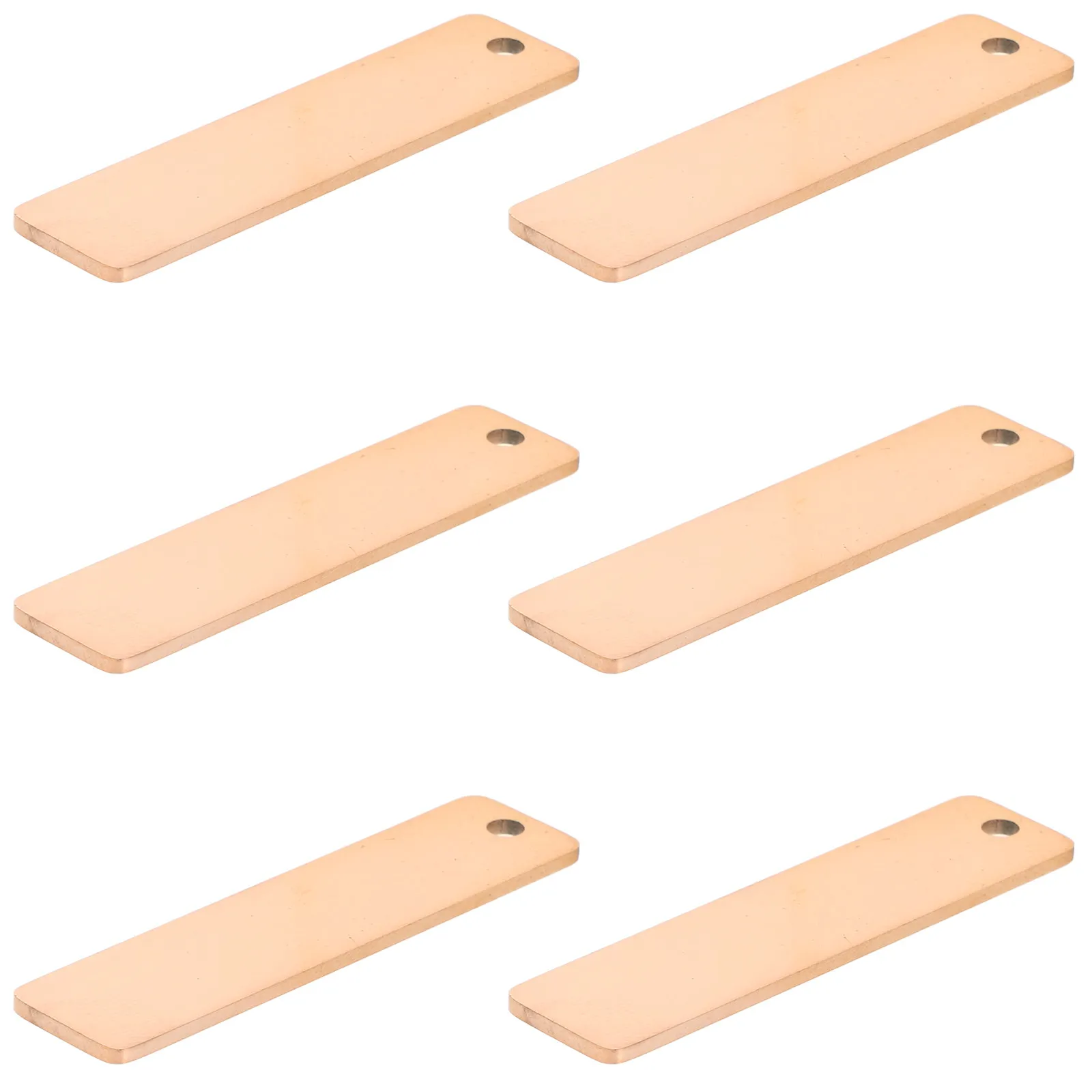 6Pcs DIY Engravable Rectangle Stamping Blanks Titanium Steel Metal Tags Jewelry Making Keychain Blanks Blank Pendant Charms