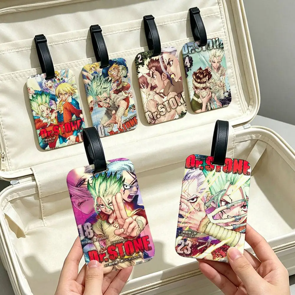 Sci-fi action Vintage Dr S-STONE Anime PVC Anti lost Luggage Identifier Tag Removable Information Card Holder Travel Baggage Tag