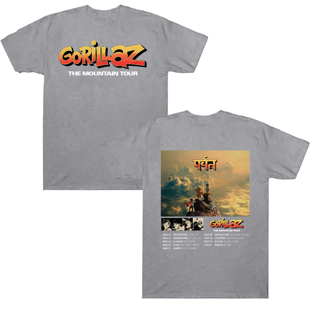 تي شيرتات قطن الغوريلاز جولة الجبل التي شيرت شارع الموسيقى الفرقة الشرير الصخرة Y2K المحملة للجنسين الصيف عالية الجودة ملابس كاجوال #3