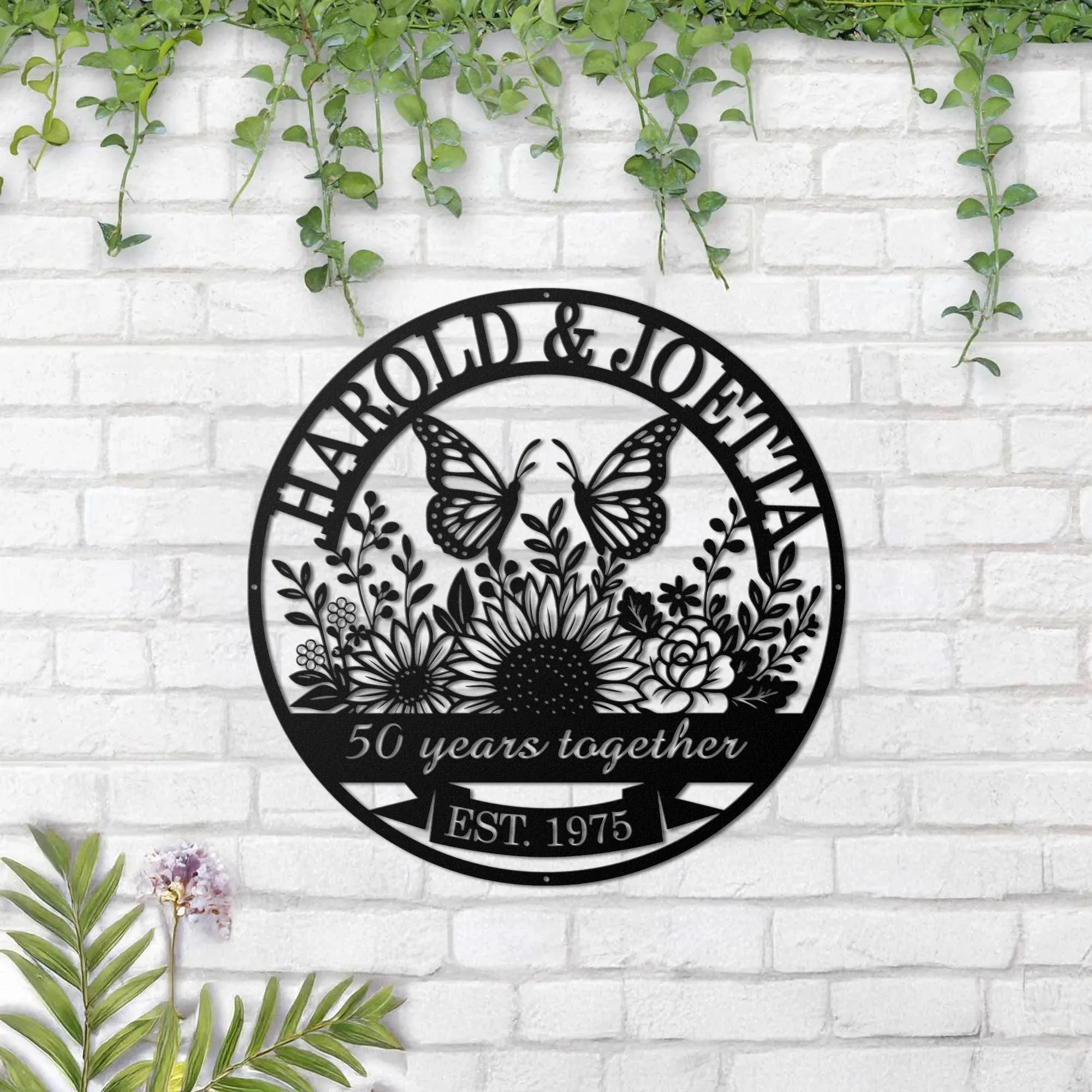 Personalized Anniversary Gift for Parents, Custom Anniversary Sign, Ruby Anniversary Gift, Wedding Anniversary Metal Wall Art