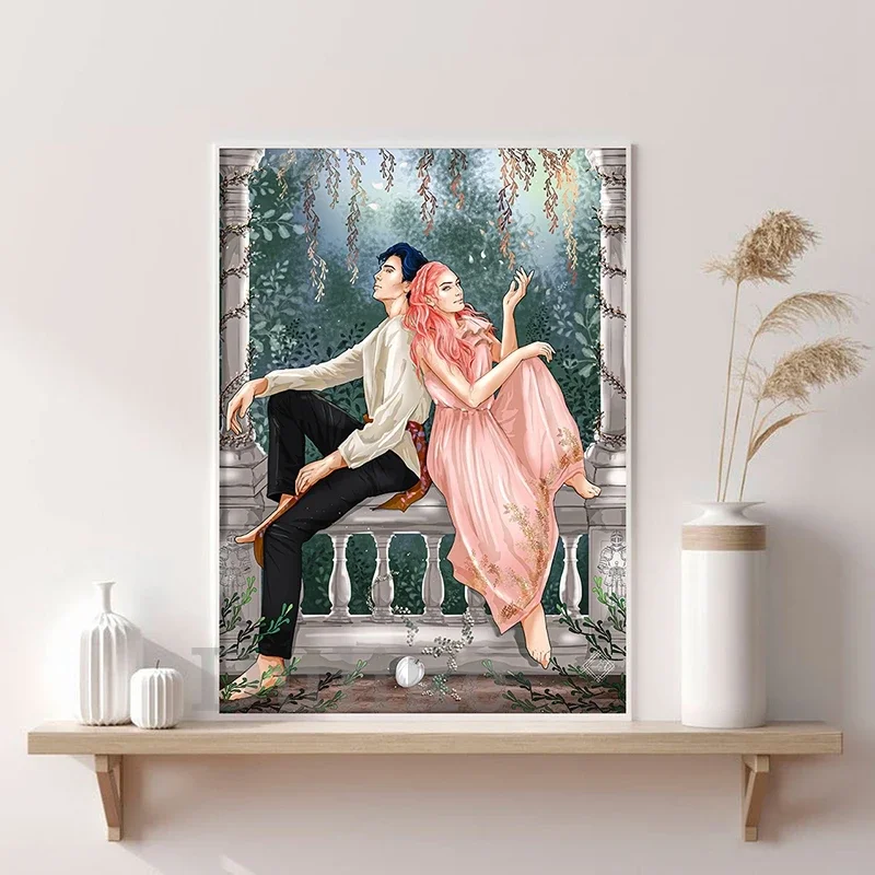 2pcs Romance Novel Poster Once su un cuore spezzato libro Poster Fantasy Fiction pittura stampe su tela scaffali Bookish Decor