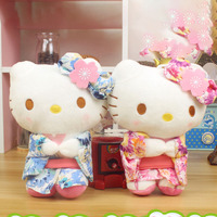 Kawaii Anime Cartoon Sanrio Hello Kitty Kimono Costume Kt Cat Plush Toys Stuffed Animals Kid's Accompany Dolls Kid Girl Boy Gift