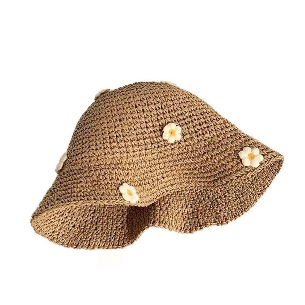 Beach Hat Elegant Woman's Straw Hat Breathable Foldable Straw Sun Hat Sun Protection Weaving Sunscreen Cap Travel