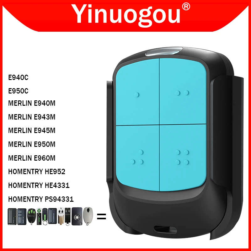HOMENTRY PS94331 HE4331 HE952 E950C E940C MERLIN E960M E950M E945M E943M E940M Garage Door Remote Control 433MHz