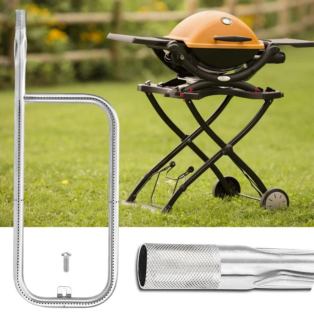 Stainless Steel Grill Tube Burner Replacement with Mounting Screws for Weber Q100 Q120 Q1000 Q1200 BBQ Gas Grill Parts - view 4