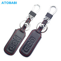 Leather Car Key Case Keychain Smart Remote Control Fobs Protector Cover For Honda N BOX WGN ONE N-BOX N-WGN N-ONE 2015 2016 2017