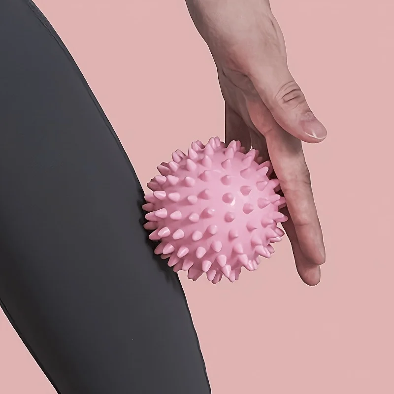 Spiky Massage Ball, PVC Spike Trigger Point Massager, Portable Muscle Relief Ball for Back Foot Hand Leg Yoga Fitness Recovery