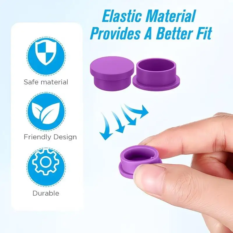 Hot 6/16pcs 3ml 5ml Peptide Vial Caps Silicone Glass Vials Protective Lid Reusable Leak Proof For Lab Cosmetics Liquid Storage