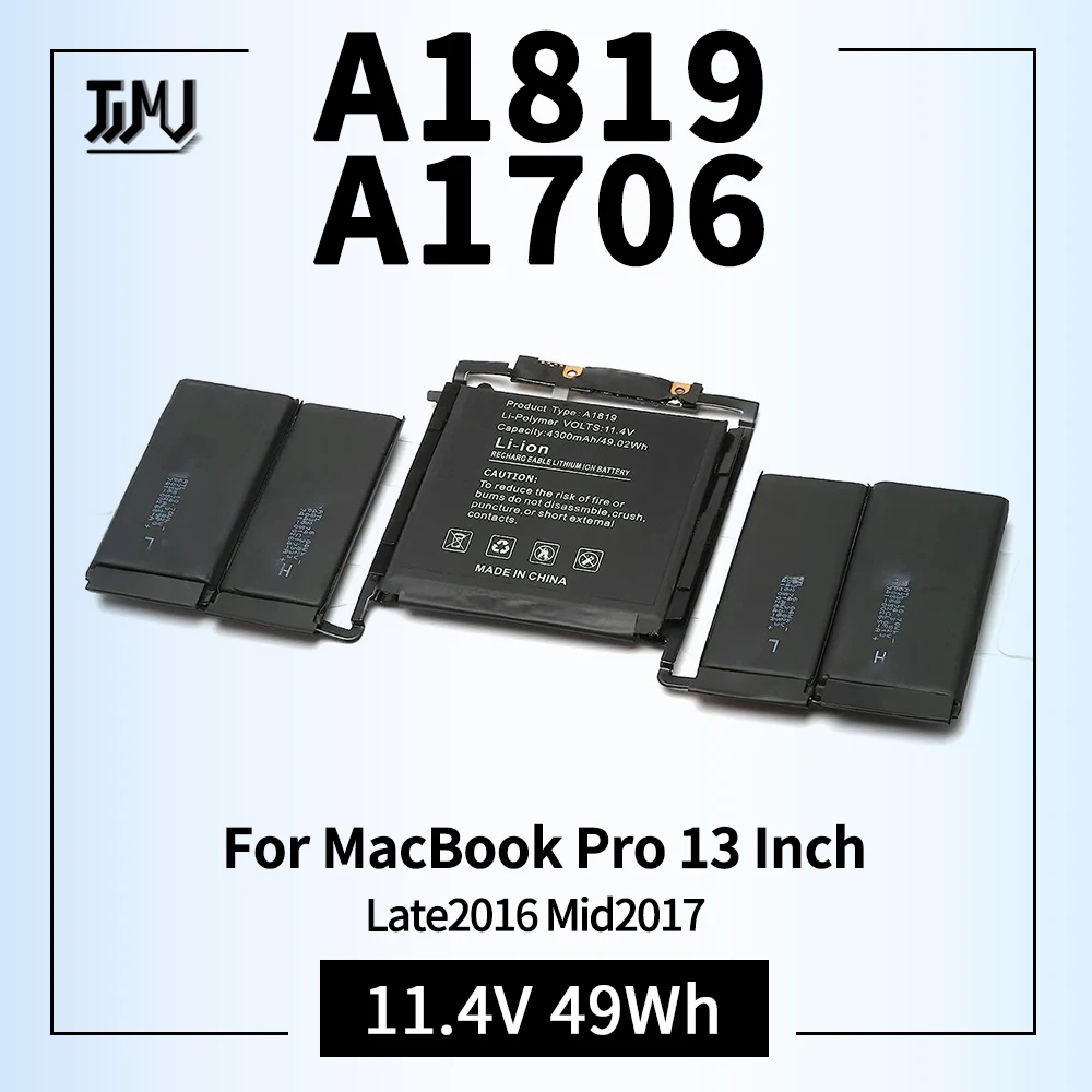 A1819 Laptop Battery for MacBook Pro 13 Inch A1706 Laptop Battery Late 2016 Mid 2017 EMC 3071 EMC 3163 MPXV2LL/A MPXV2LL MLH12LL