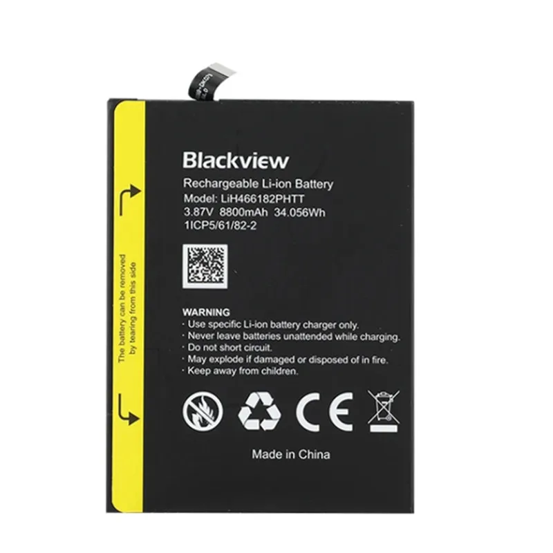 100% New Original For Blackview BL8000 Battery 8800mAh High Capacity Long standby time For Blackview LiH466182PHTT Battery