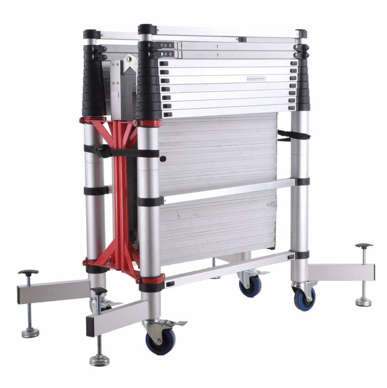 Modern Aluminum Telescopic Step Ladders Mobile Climbing Scaffold Domestic Ladders 150kg