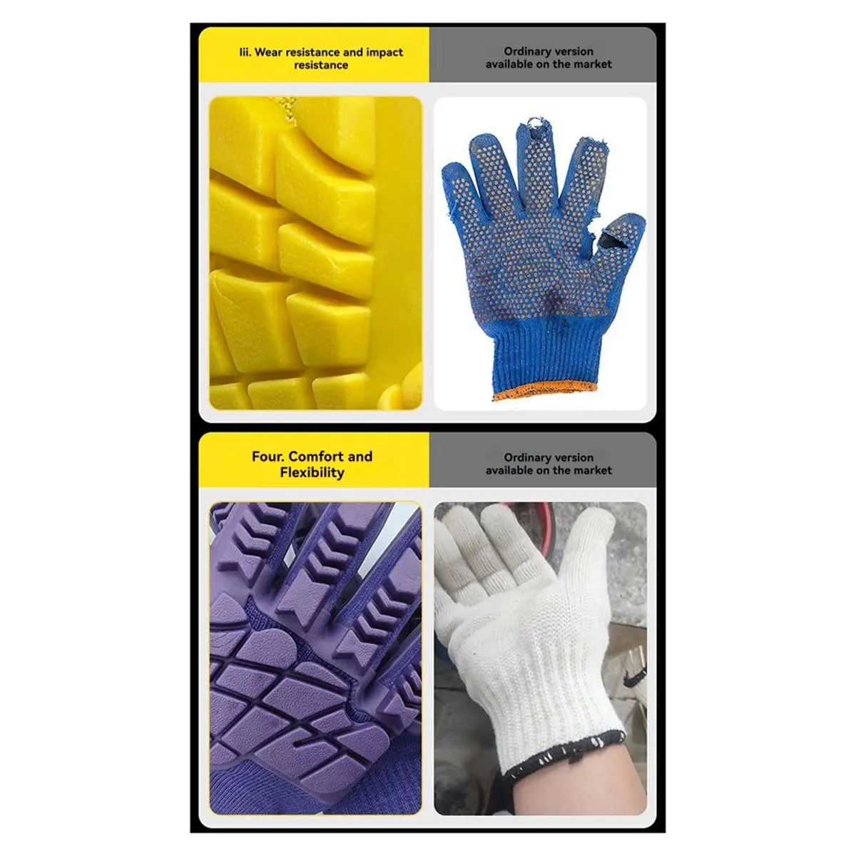 DT81 TPE Cut-Resistant Gloves Thickened for Heavy-Duty Impact Protection for Mining Sites and Heavy Machinery Operations
