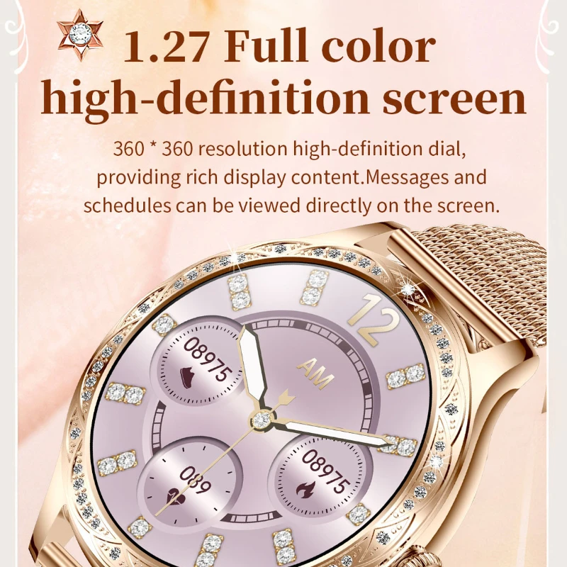 Luxury Ladies Smart Watch Bluetooth Call Period Reminder Health Monitoring Smart Fitness Band Waterproof Delicate Women Bracelet