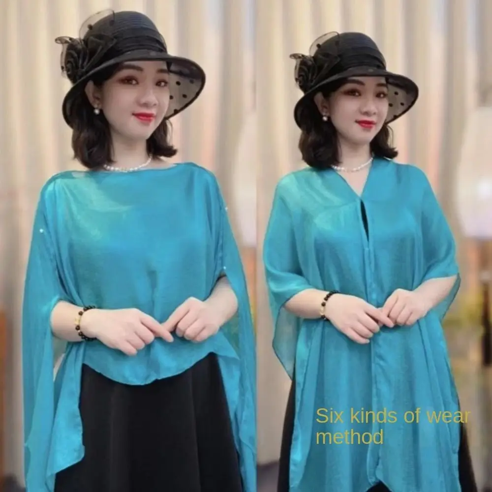 Pure Color Chiffon Shawls for Evening Dresses Women Wedding Evening Party Capes Scarves Summer Beach Towel Sunscreen Shawl image 4